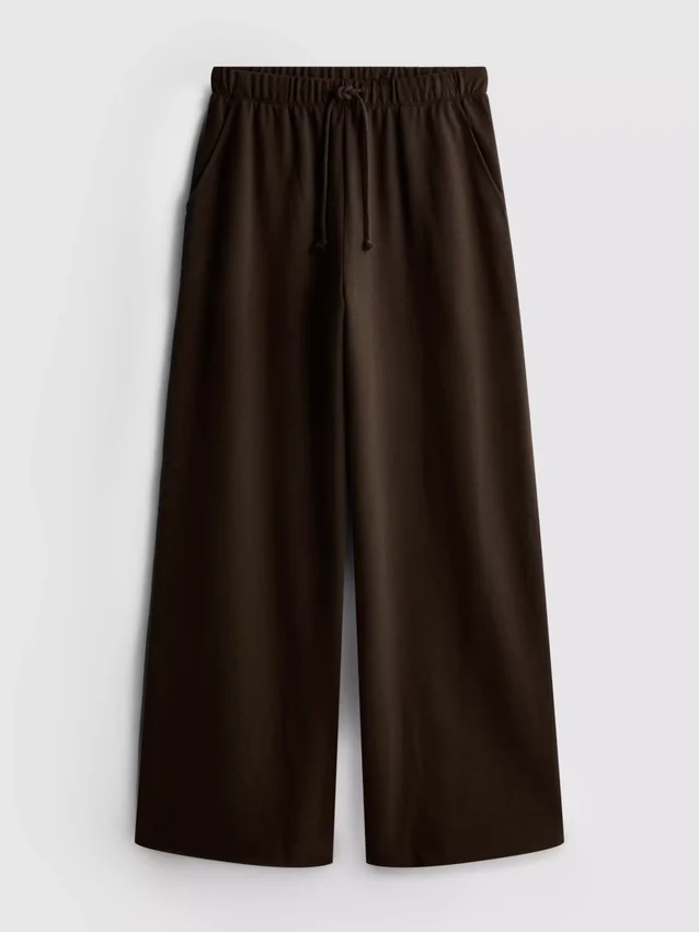 Cozy wide-leg cotton-blend joggers Cozy wide-leg cotton-blend joggers