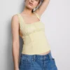 Crepe square-neck corset top Crepe square-neck corset top