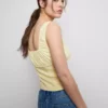 Crepe square-neck corset top Crepe square-neck corset top