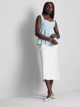 Crepe sweetheart peplum top
