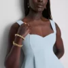 Crepe sweetheart peplum top