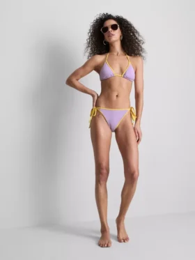 Crinkle contrast triangle bikini top