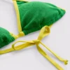 Crinkle contrast triangle bikini top