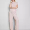 Crinkle straight-leg drawstring pants