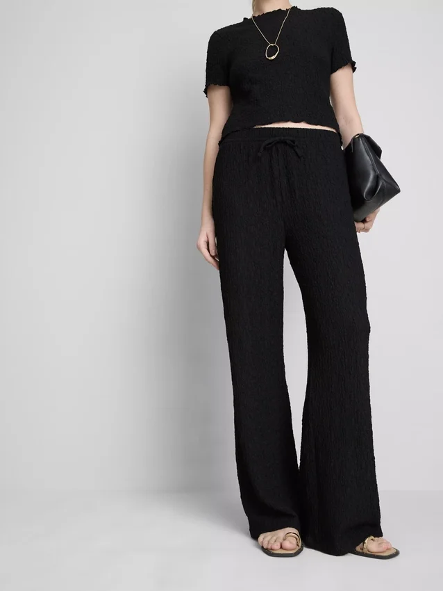 Crinkle straight-leg drawstring pants Crinkle straight-leg drawstring pants