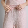 Crinkle straight-leg drawstring pants
