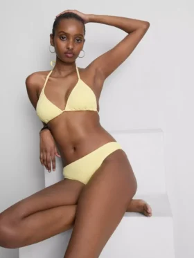 Crinkle triangle bikini top