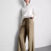 Crinkle wide leg pants