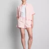 Cropped boxy short-sleeve oxford shirt Cropped boxy short-sleeve oxford shirt