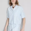Cropped boxy short-sleeve oxford shirt Cropped boxy short-sleeve oxford shirt
