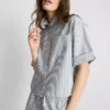 Cropped boxy short-sleeve oxford shirt Cropped boxy short-sleeve oxford shirt