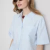 Cropped boxy short-sleeve oxford shirt Cropped boxy short-sleeve oxford shirt