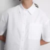 Cropped boxy short-sleeve oxford shirt Cropped boxy short-sleeve oxford shirt