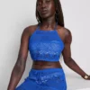 Cropped crochet halter-neck top Cropped crochet halter-neck top