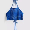 Cropped crochet halter-neck top Cropped crochet halter-neck top