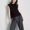 Cropped sleeveless shoulder pad tee Cropped sleeveless shoulder pad tee
