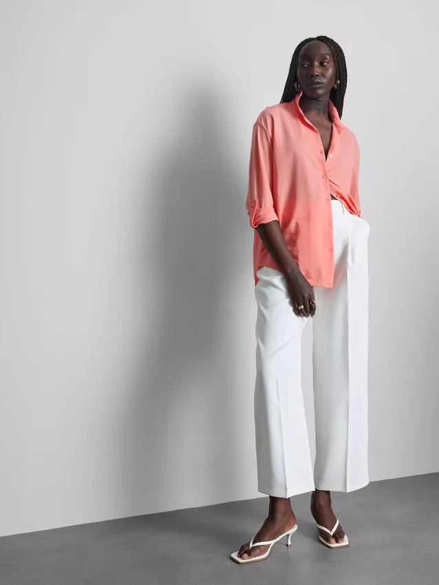 Curved-hem relaxed button-down shirt Curved-hem relaxed button-down shirt
