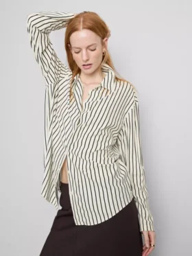 Curved-hem relaxed button-down shirt Curved-hem relaxed button-down shirt