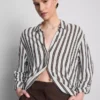 Curved-hem relaxed button-down shirt Curved-hem relaxed button-down shirt