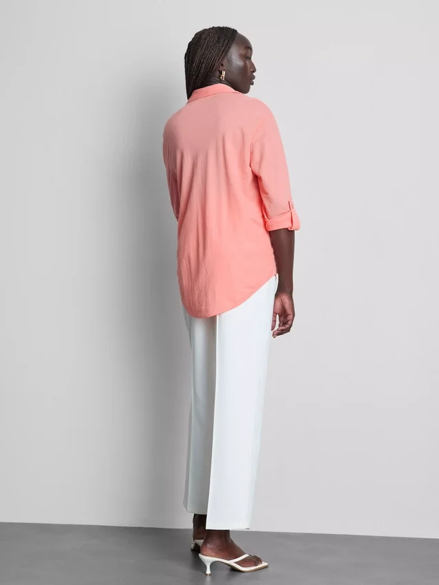 Curved-hem relaxed button-down shirt Curved-hem relaxed button-down shirt