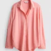 Curved-hem relaxed button-down shirt Curved-hem relaxed button-down shirt
