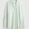 Curved-hem relaxed button-down shirt Curved-hem relaxed button-down shirt