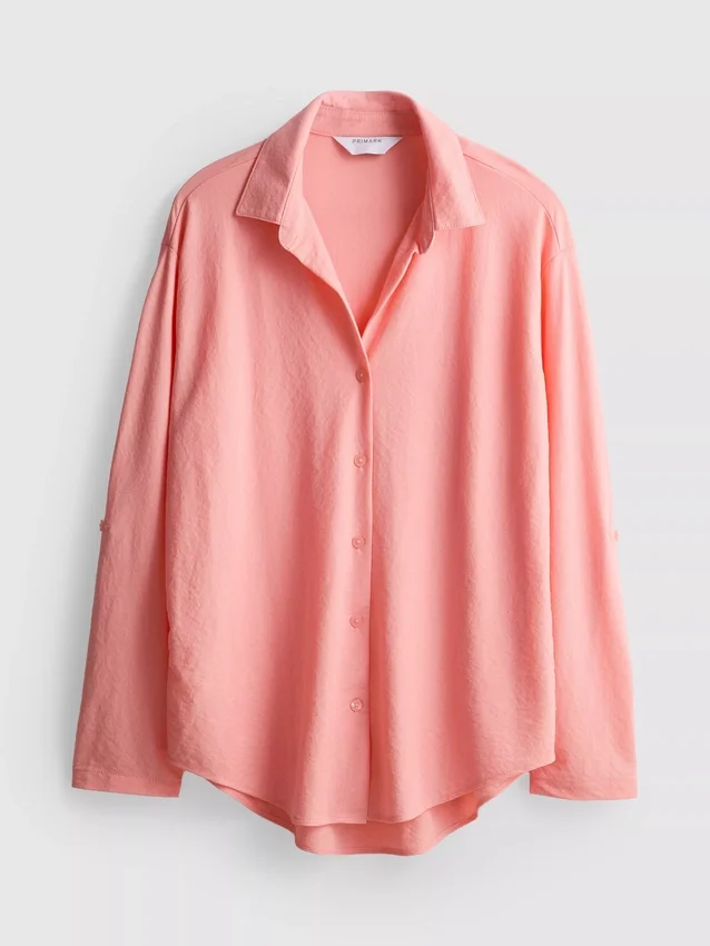 Curved-hem relaxed button-down shirt Curved-hem relaxed button-down shirt