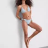 Daisy trim gingham triangle bikini top Daisy trim gingham triangle bikini top