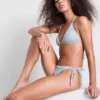 Daisy trim gingham triangle bikini top Daisy trim gingham triangle bikini top