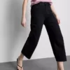 Denim cropped wide-leg jeans