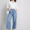 Denim cropped wide-leg jeans Denim cropped wide-leg jeans