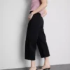 Denim cropped wide-leg jeans