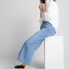 Denim cropped wide-leg jeans Denim cropped wide-leg jeans
