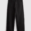 Denim cropped wide-leg jeans