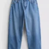 Denim cropped wide-leg jeans Denim cropped wide-leg jeans