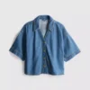 Denim short sleeve shirt Denim short sleeve shirt