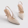 Diamanta faux pearl slingback heels
