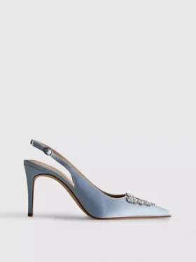 Diamanta satin pointed heels