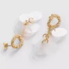 Disc drop earrings