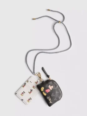 Disney’s mickey mouse faux leather lanyard wallet