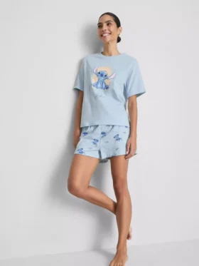 Disney’s stitch cotton graphic shorty pajamas