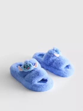 Disney’s stitch fluffy double-strap slippers
