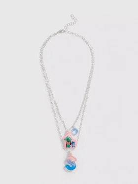 Disney’s stitch initial pendant necklace