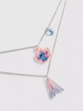 Disney’s stitch layered initial necklace