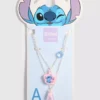 Disney’s stitch layered initial necklace