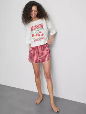 Disney’s winnie the pooh gingham shorty pajamas