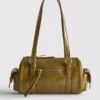 Distressed faux leather bowler bag Distressed faux leather bowler bag