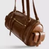 Distressed faux leather bowler bag Distressed faux leather bowler bag