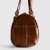 Distressed faux leather bowler bag Distressed faux leather bowler bag