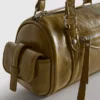 Distressed faux leather bowler bag Distressed faux leather bowler bag